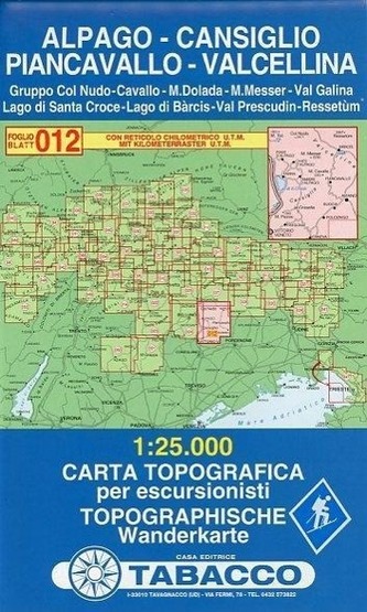 Tabacco Wandern 1 : 25 000 Alpago Cansiglio