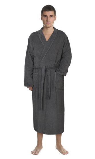 Froté župan pánský - šedý - vel. XXL