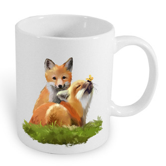 Hrníček s ilustrací lišek