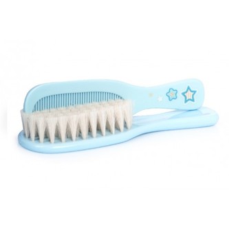 Canpol babies Hřeben a kartáč přírodní měkký NEWBORN BABY modrý