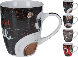 Hrnek černá motiv káva 325ml