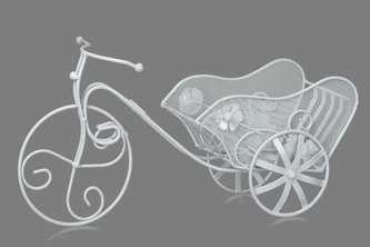 Tříkolka kov bílá velká