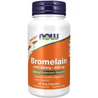 Bromelain 500 mg - NOW Foods - 60 kaps.