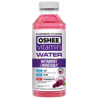 Vitamínová voda s minerálními látkami - OSHEE - červené hrozny / dragon fruit - 555 ml Vitamínová voda s minerálními látkami - OSHEE - červené hrozny / dragon fruit - 555 ml