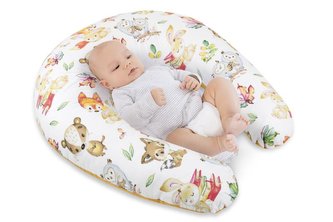 Povlak na kojicí polštář na zip - lesní zvířátka - po obvodu 180 cm ( pouze povlak )