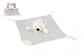 Medvěd/Medvídek usínáček plyš  25x25cm bílý s hvězdičkami na kartě v sáčku 0+