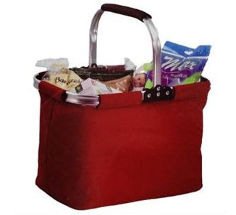 KOŠÍK NÁKUPNÍ SKLÁDACÍ 42X29X27CM ČERVENÁ