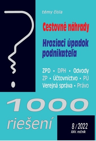 1000 riešení 8/2022  – Zvýšenie cestovných náhrad