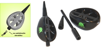 Krmítko pogumované Method - brčko + kužel 5 / 3mm váha 100g - dvojrebrové