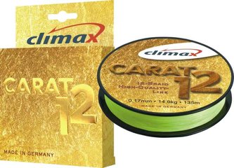 Přívlačová šňůra Carat 12 Žlutá 135m 135m 0,13mm / 9,5kg