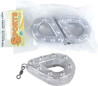 Olovo Gripp carp závěs s obr. nebarvený 2ks Hmotnost: 140g