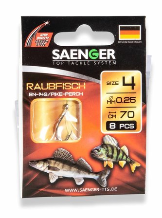 Návazec na chytání dravých ryb Raubfisch vel. 2/0, 8 ks/bal