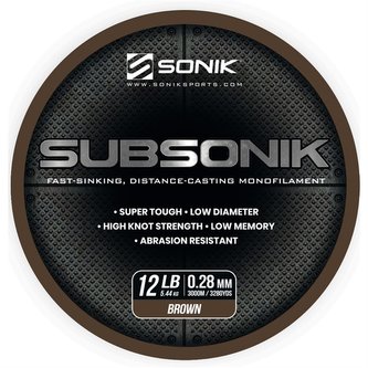 SONIK: Vlasec Sub Brown 0,28mm 12lb 3000m