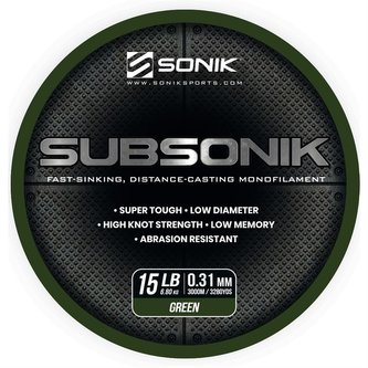 SONIK: Vlasec Sub Green 0,31mm 15lb 3000m