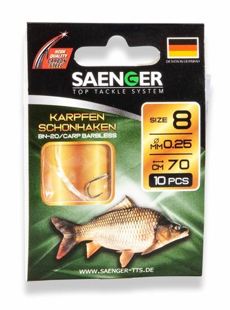Návazec na kapry bezprotihrotý Karpfen Schonhaken vel. 8, 10 ks/bal