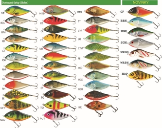 Salmo rybářské woblery slider SD7F barva SNO