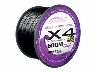 šňůra X4 Black carp 600 m, průměr 0,28 mm