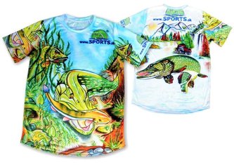 Dres malovaný - štika velikost XXL