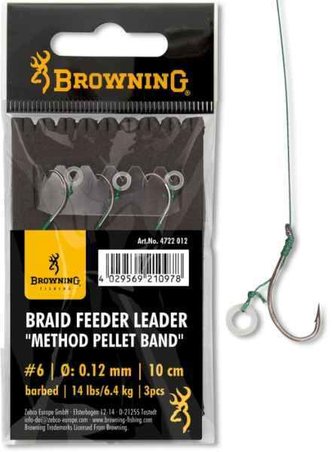 Method feeder návazec se silikonovou gumičkou 3ks vel. # 6 / 0,12mm / 6,4kg / 10cm