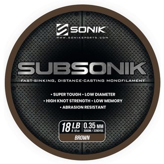 SONIK: Vlasec Sub Brown 0,35mm 18lb 3000m