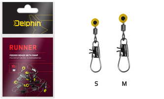 Feederový běžec s karabinkou RUNNER / 10ks - M