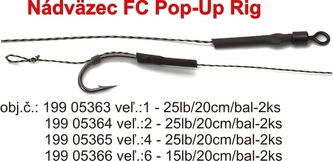 FC Pop - up Rig návazec 20 cm / 2 ks / Weedy green 25lb, vel.2