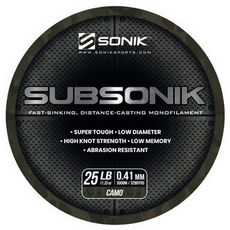 SONIK: Vlasec Sub Camo 0,41mm 25lb 3000m