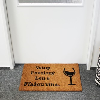 HOME ELEMENTS Rohož z kokosových vlákien, Fľaša vína, 40x60 cm