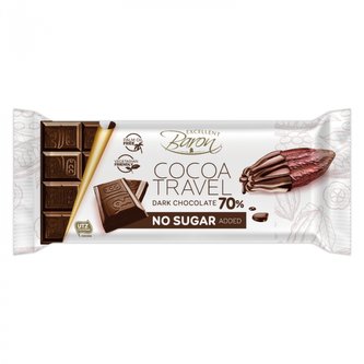 Hořká čokoláda bez přidaného cukru Cocoa travel - Baron - 90 g
