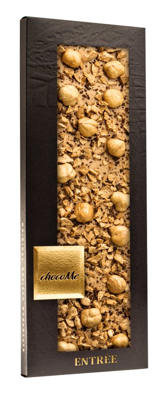Blond čokoláda Valrhona kávová zrna Yirga, sušený karamel a lískové oříšky Piemont