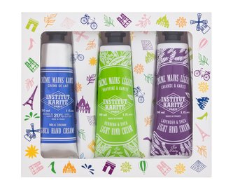 Institut Karité Shea Hand Cream krém na ruce Shea Hand Cream Milk Cream 30 ml + krém na ruce Light Hand Cream Lavender & Shea 30 ml + krém na ruce Light Hand Cream Verbena & Shea 30 ml