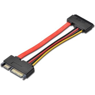 PremiumCord prodlužovací SATA datový kabel + napájecí 0,15m