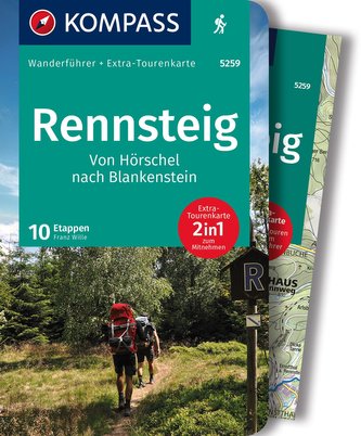 KOMPASS Wanderführer 5259 Rennsteig, 10 Etappen