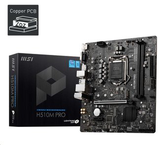 MSI MB Sc LGA1200 H510M PRO, Intel H510, 2xDDR4, 1xDP, 1xHDMI, 1xVGA, mATX