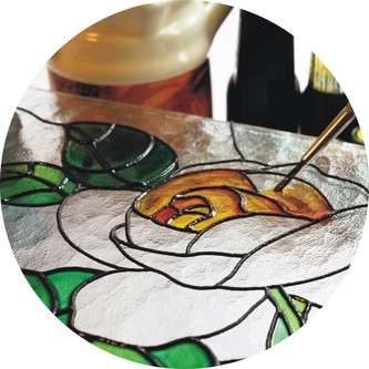 Vitrážní barva na sklo transparentní 110g, oranžová