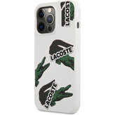 Lacoste Liquid Silicone Allover Pattern Kryt pro iPhone 13 Pro White