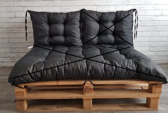 Paletová prošívaná opěrka ANGELO 60x40 cm, barva ČERNÁ, MyBestHome