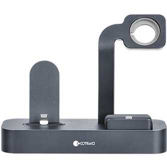 COTEetCI Base29 nabíjecí stanice 3v1 pro Apple iPhone & Watch & AirPods/Pro šedá
