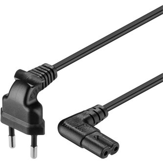 PremiumCord síťový kabel 230V k magnetofonu se zahnutými konektory 0,75m