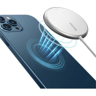 Baseus Simple Mini bezdrátová nabíječka s MagSafe bílá