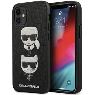Karl Lagerfeld Saffiano K&C Heads kryt iPhone 12 mini 5.4" černý
