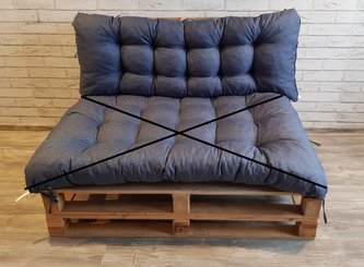 Paletová prošívaná opěrka DARIO 120x40 cm, barva MODRÁ, MyBestHome
