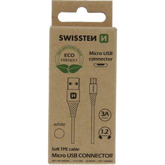 SWISSTEN datový kabel USB/MICRO USB 1,2M bílý (ECO BALENÍ)