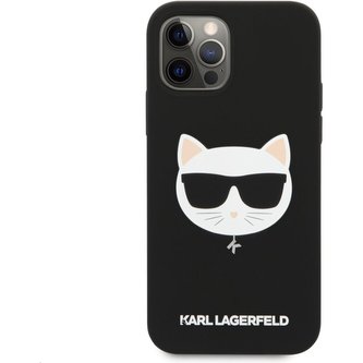 Karl Lagerfeld Choupette Head silikonový kryt iPhone 12/12 Pro černý