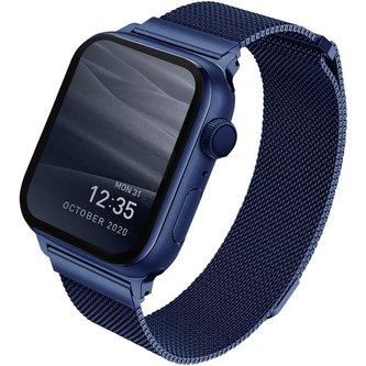 UNIQ Dante ocelový řemínek Apple Watch 45/44/42mm modrý