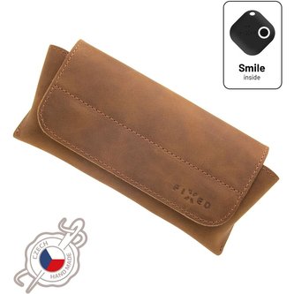 FIXED Smile Glasses pouzdro na brýle s lokátorem hnědé