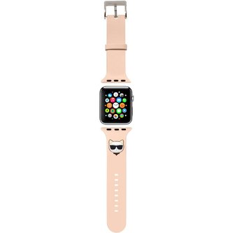 Karl Lagerfeld Choupette Head řemínek pro Apple Watch 38/40/41mm růžový