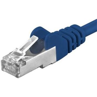 Premiumcord Patch kabel CAT 6a S-FTP RJ45-RJ45 AWG 26/7 0,25m modrý