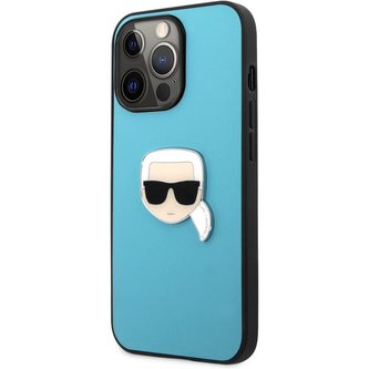 Karl Lagerfeld PU Leather Karl Head Case iPhone 13 Pro Max modrý