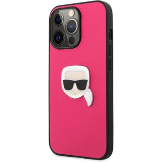 Karl Lagerfeld PU Leather Karl Head Case iPhone 13 Pro Max růžový